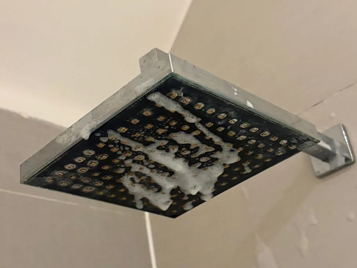 Shower head descale before