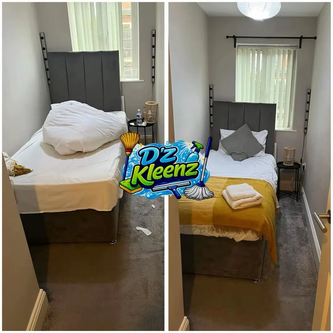 D&rsquo;Z Kleenz before and after &mdash; Bedroom  guest-ready