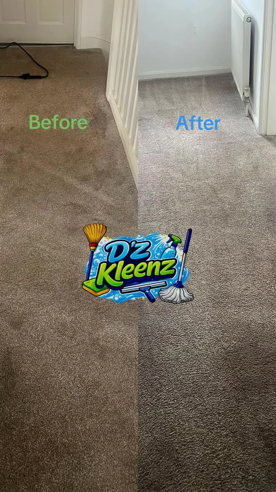 D&rsquo;Z Kleenz carpet before and after