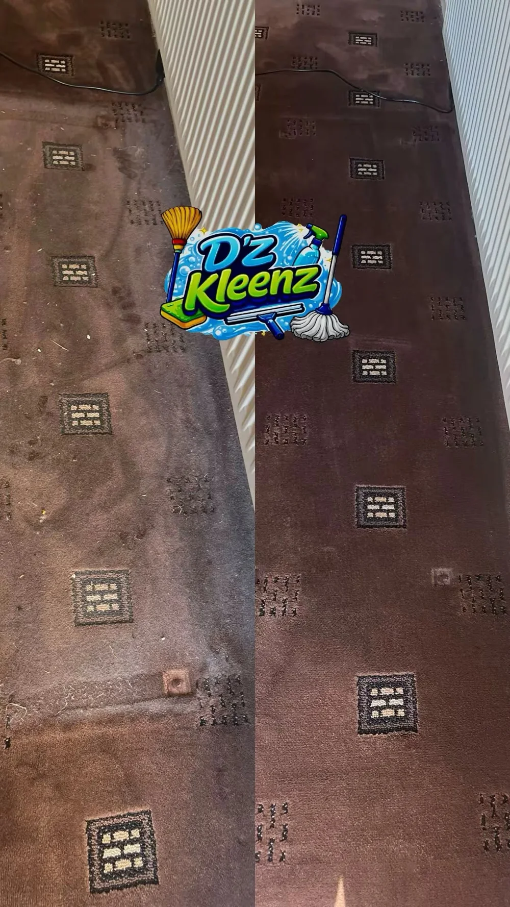 D&rsquo;Z Kleenz carpet before and after