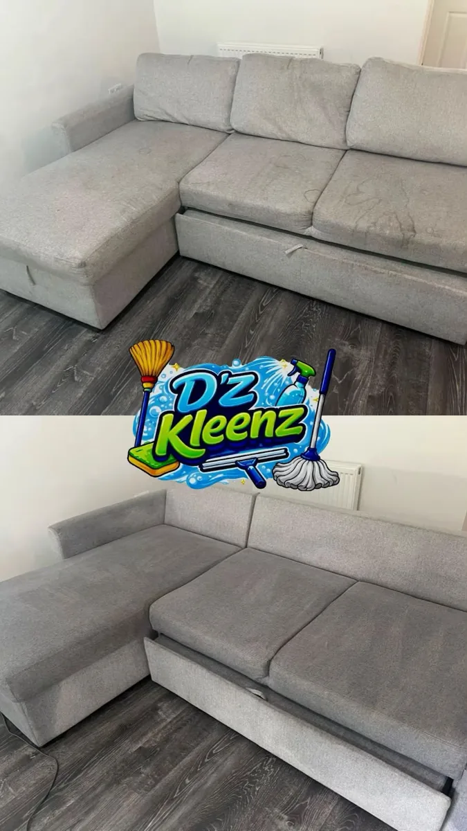D&rsquo;Z Kleenz before and after &mdash; Sofa  upholstery clean