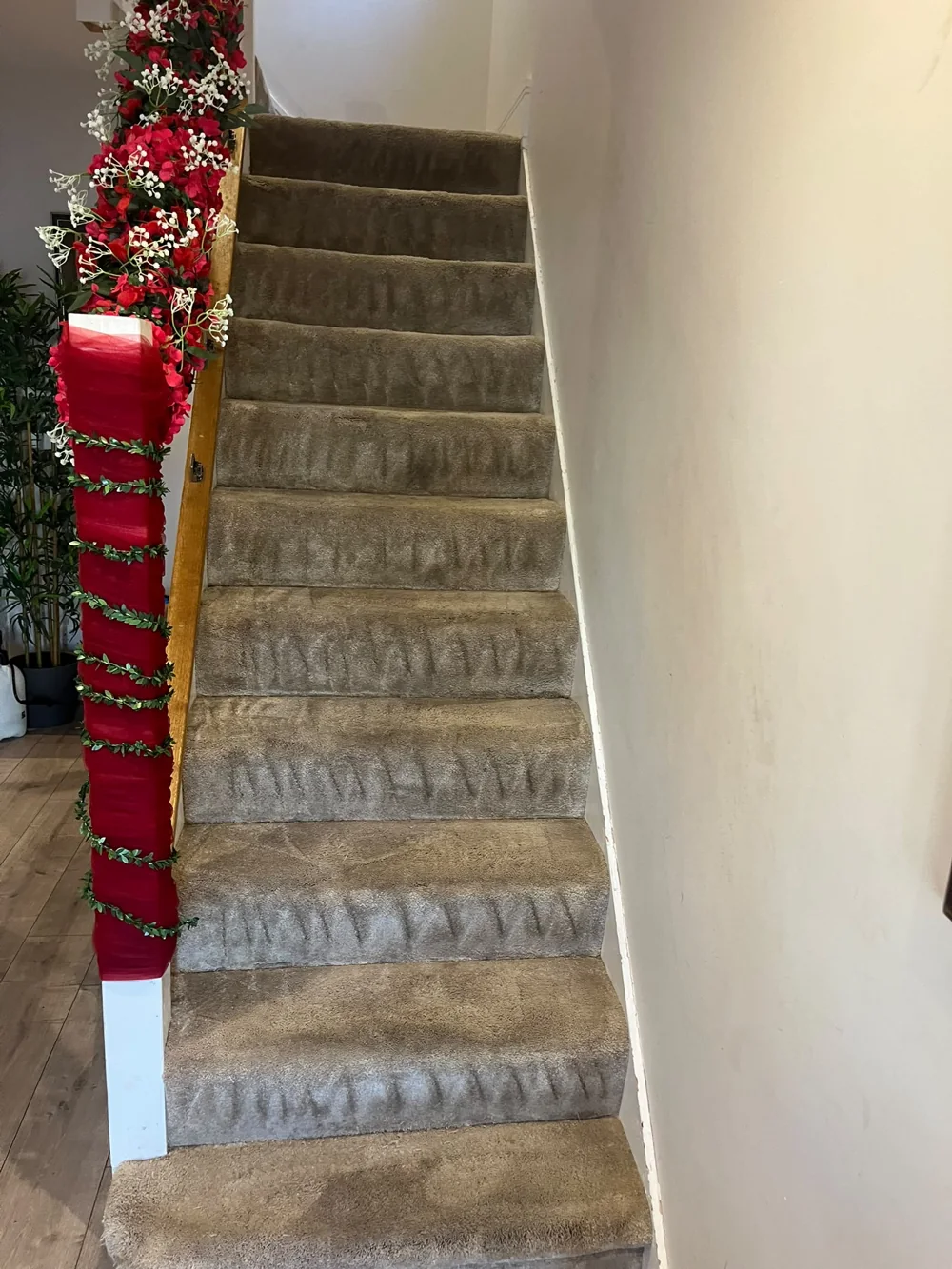 Stairs carpet after cleaning