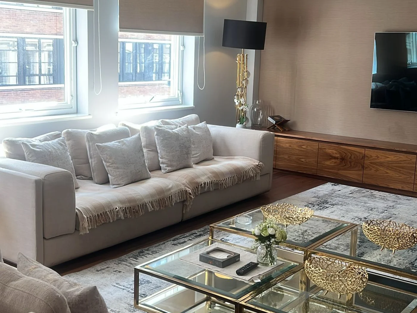 An elegant, freshly cleaned living room in the West Midlands